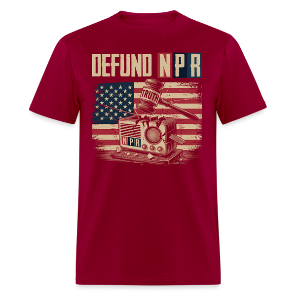 Defund NPR T Shirt - dark red