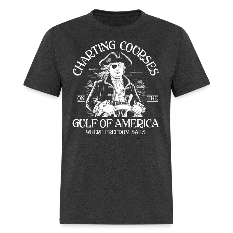 Charting Courses on the Gulf of America T Shirt - heather black