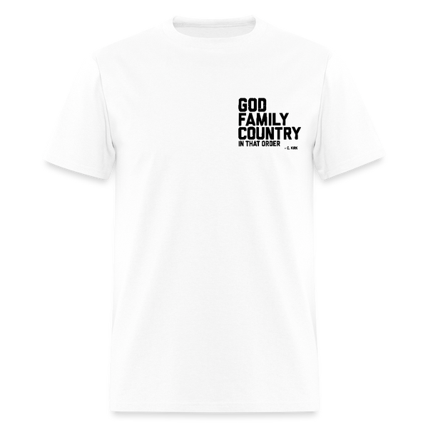 God Family Country Charlie Kirk T Shirt - white