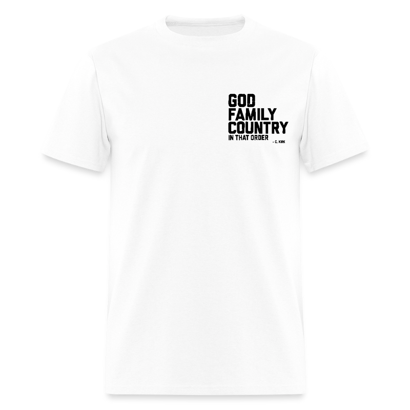 God Family Country Charlie Kirk T Shirt - white