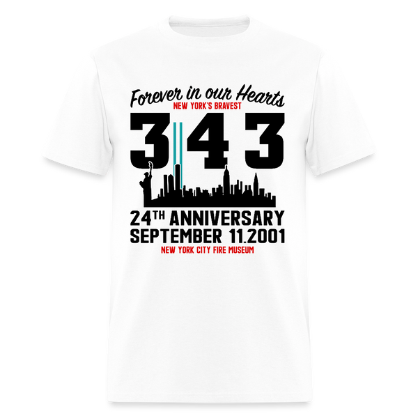 Forever In Our Hearts 343 New York's Bravest T Shirt - white