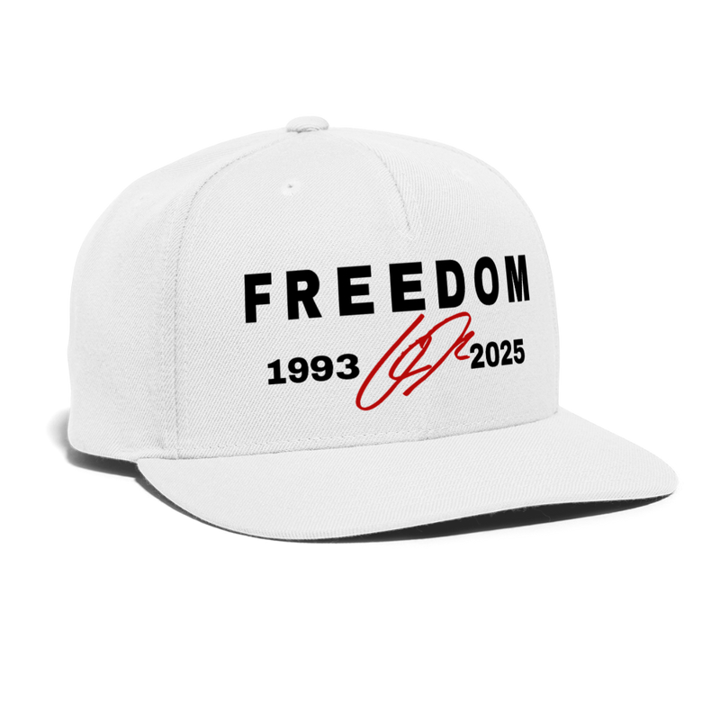 Freedom Charlie Kirk 1993-2025 Snapback Hat - white
