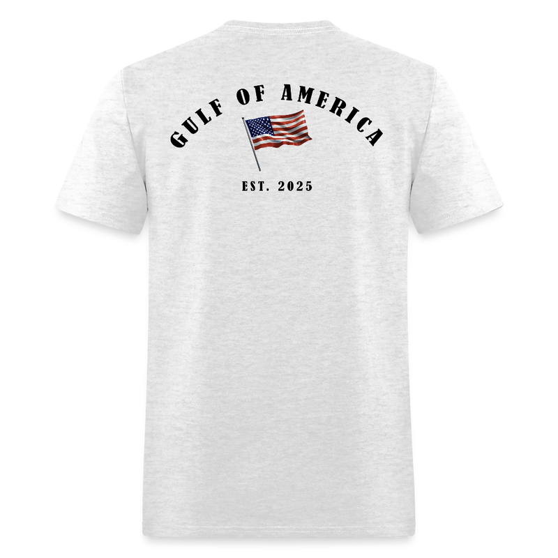 Gulf of America Vintage Flag Back Print T Shirt - light heather gray