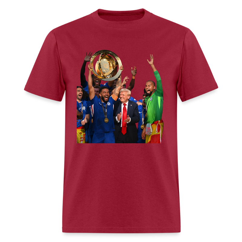 Trump with Chelsea T Shirt - dark red