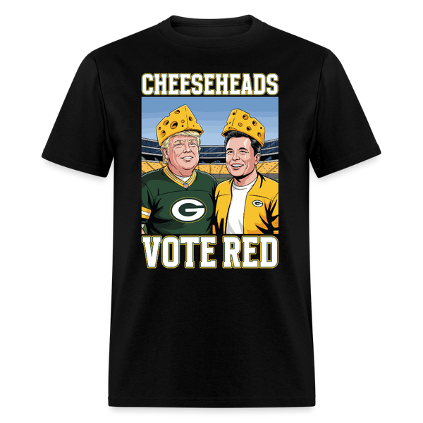 Cheeseheads Vote Red T Shirt - black