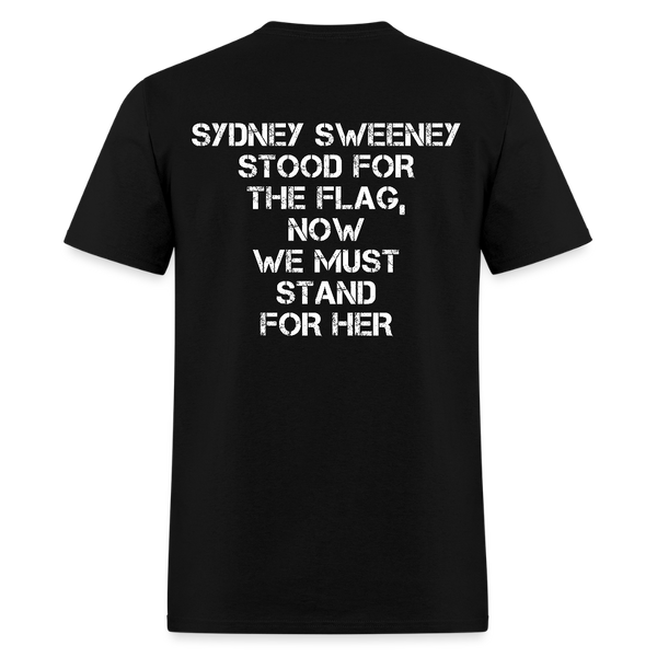 Sydney Sweeney Stood For The Flag T Shirt - black