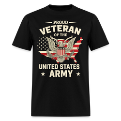 Proud Veteran of The United States Army T Shirt - black