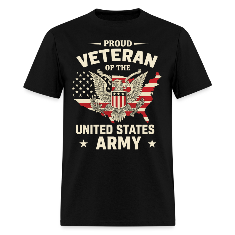 Proud Veteran of The United States Army T Shirt - black