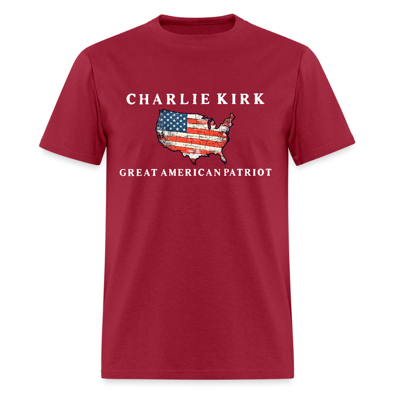 Charlie Kirk Great American Patriot T Shirt - 3 - dark red
