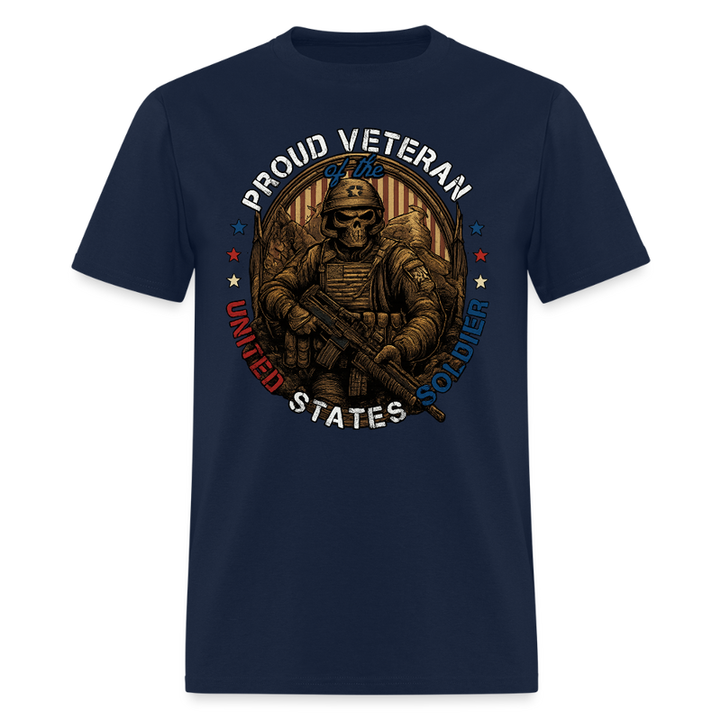 Proud Veteran T Shirt - navy