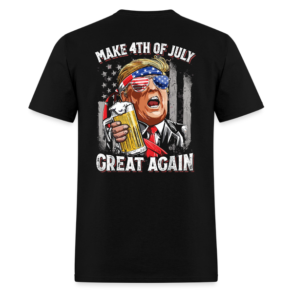Trump Make 4th Of July Great Again Back Print T Shirt - black