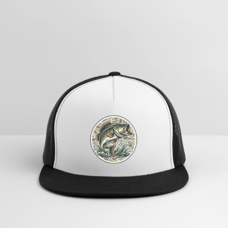 Jumping Bass Trucker Hat - white/black