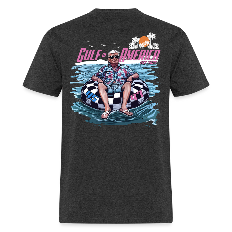Gulf Of America Est. 2025 Trump 45 47 T Shirt - heather black