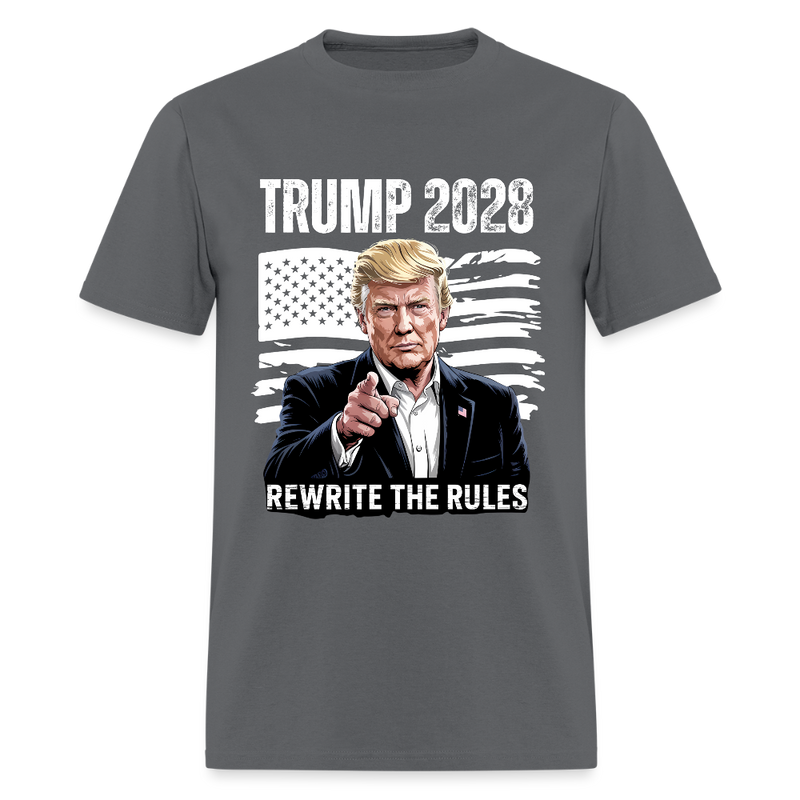 Rewrite The Rules Trump 2028 T Shirt - charcoal