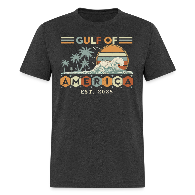 Vintage Gulf of America 2025 Retro Beach T Shirt - heather black