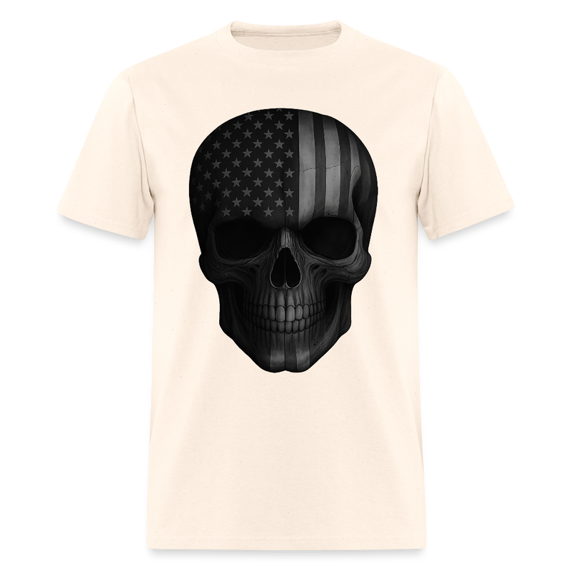Patriotic Skull T Shirt - natural