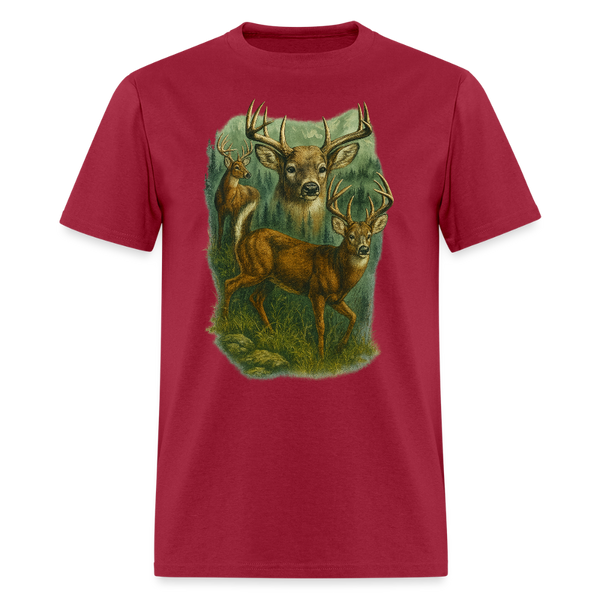 Deer Hunt T Shirt - 3 - dark red