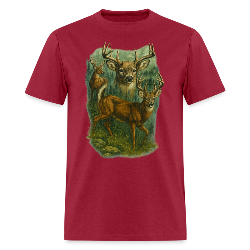 Deer Hunt T Shirt - 3 - dark red