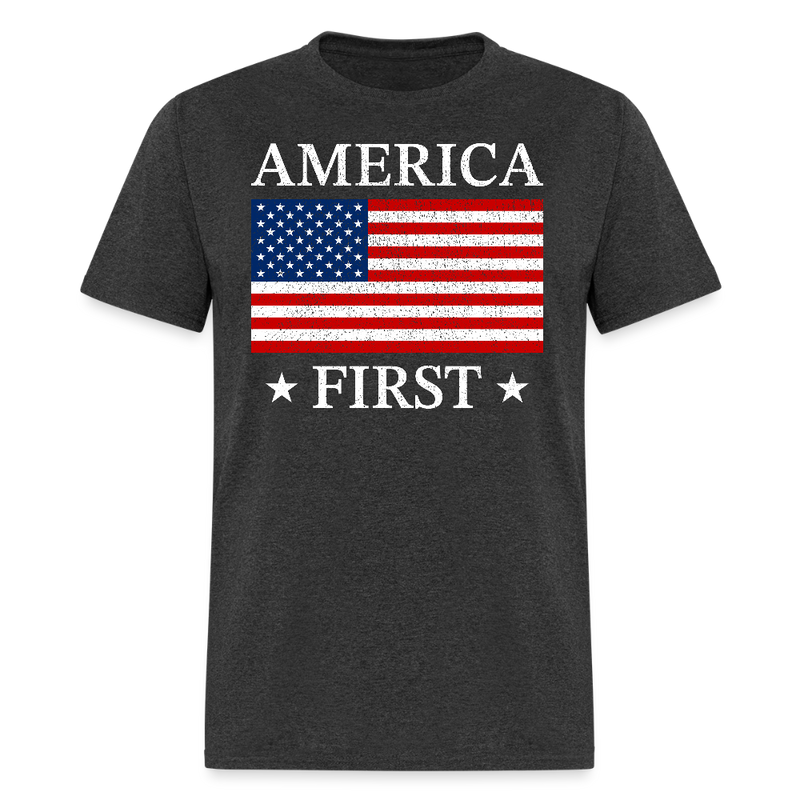 America First T Shirt - heather black