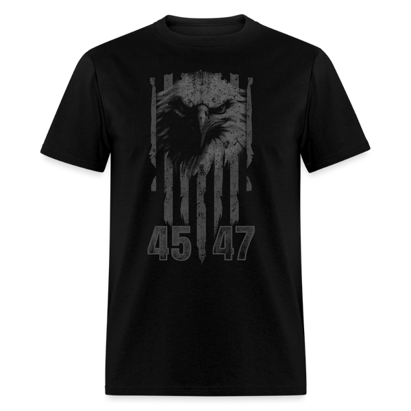 45 47 Patriotic Eagle US Flag T Shirt - black