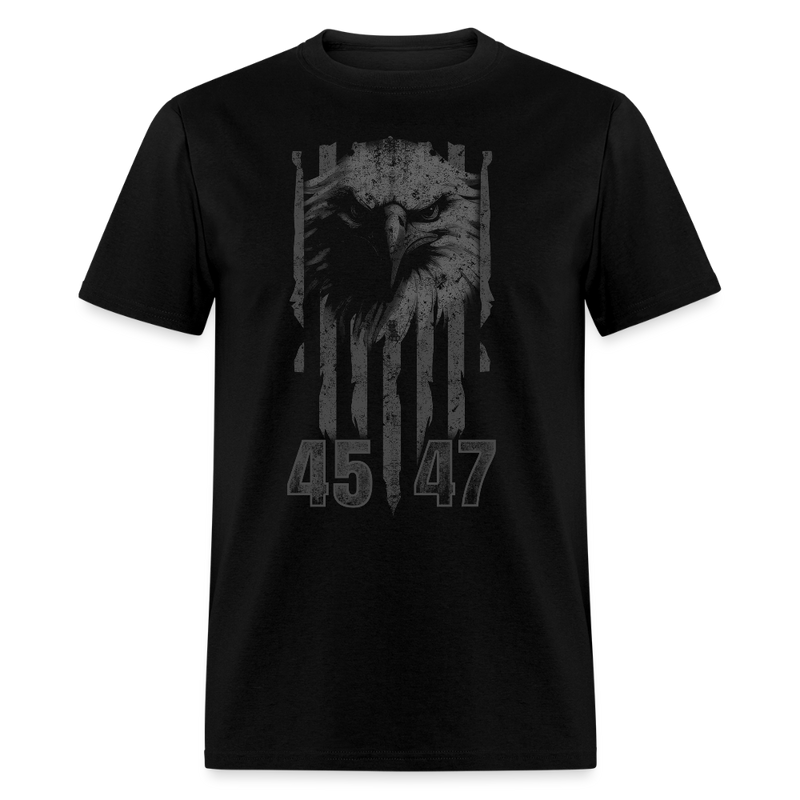 45 47 Patriotic Eagle US Flag T Shirt - black