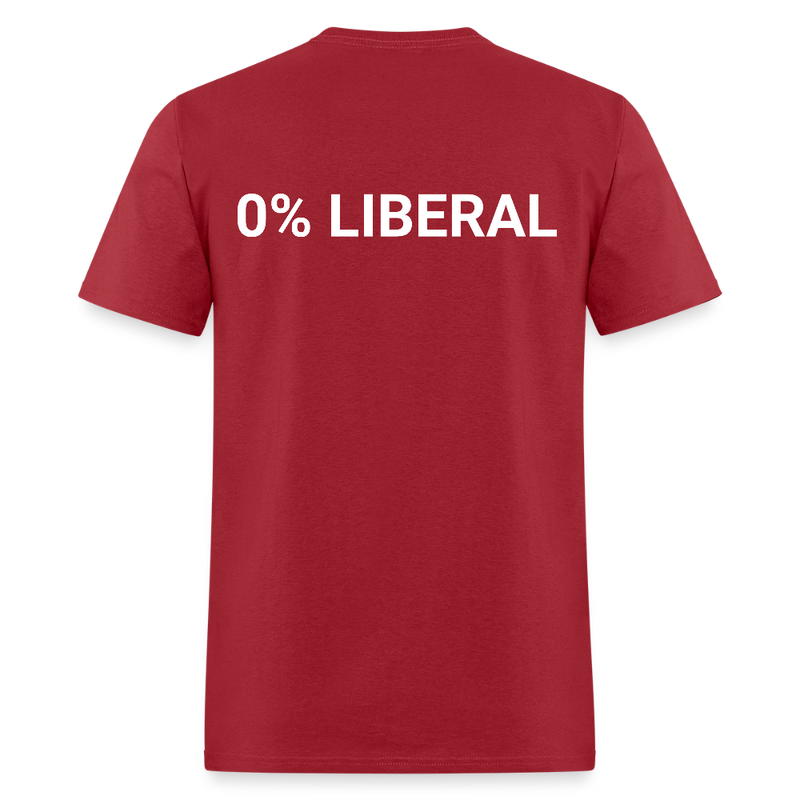 0% Liberal Back Print T Shirt - dark red
