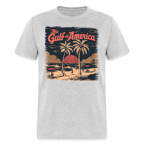 Retro Coastal Gulf Of America T Shirt - heather gray