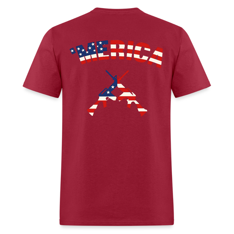 'Merica Guns Patriotic T Shirt - dark red