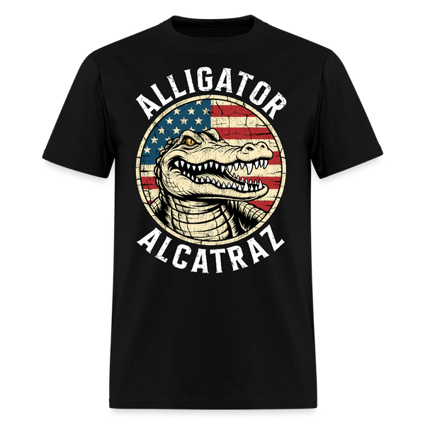 Alligator Alcatraz Vintage T Shirt - black