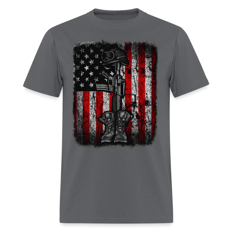 United States Veteran T Shirt - charcoal