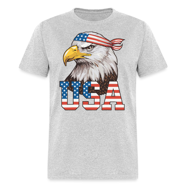 Bald Eagle USA T Shirt - heather gray