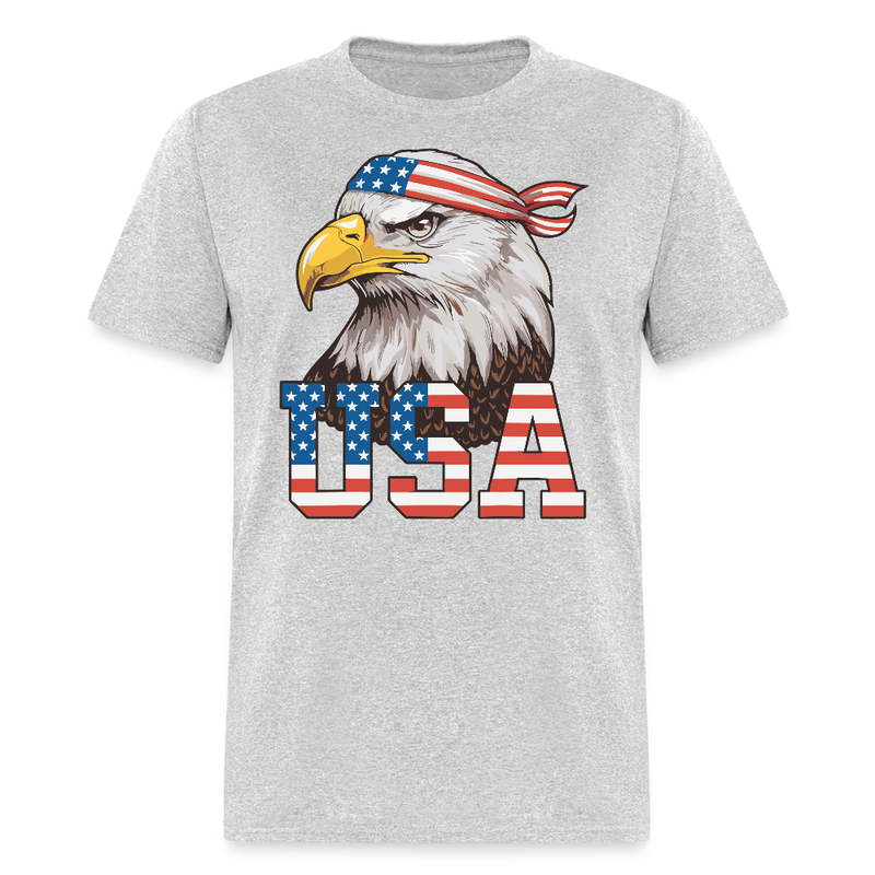 Bald Eagle USA T Shirt - heather gray