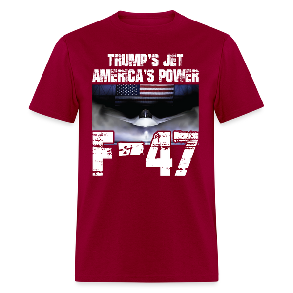 Trump’s Jet America’s Power F-47 T Shirt - dark red