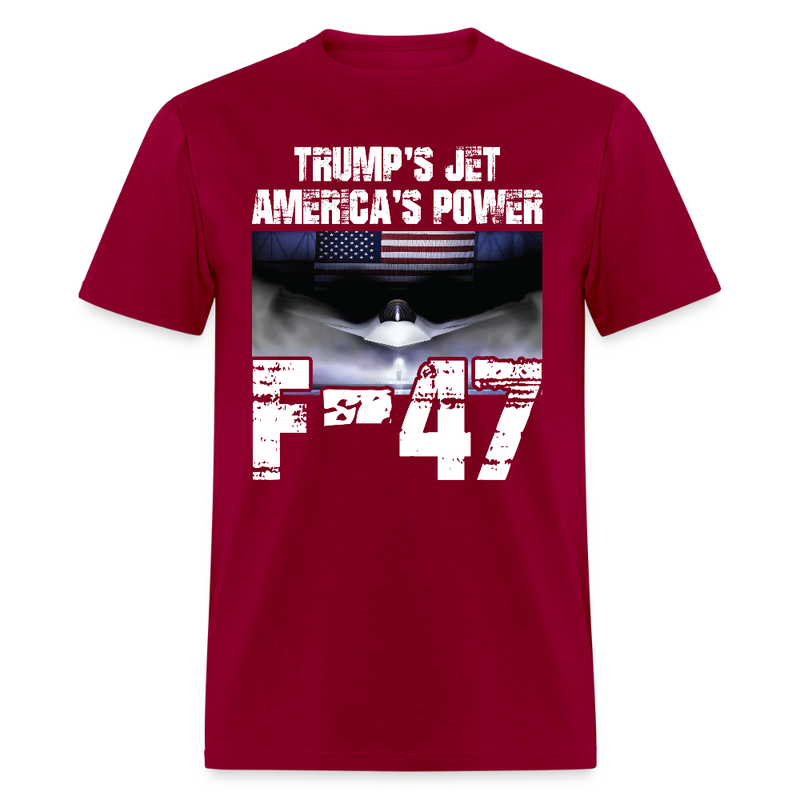 Trump’s Jet America’s Power F-47 T Shirt - dark red