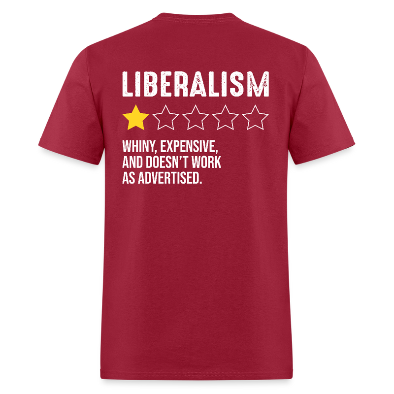 Liberalism Whiny, Expensive, And Doesn't Work As Advertised T Shirt - dark red