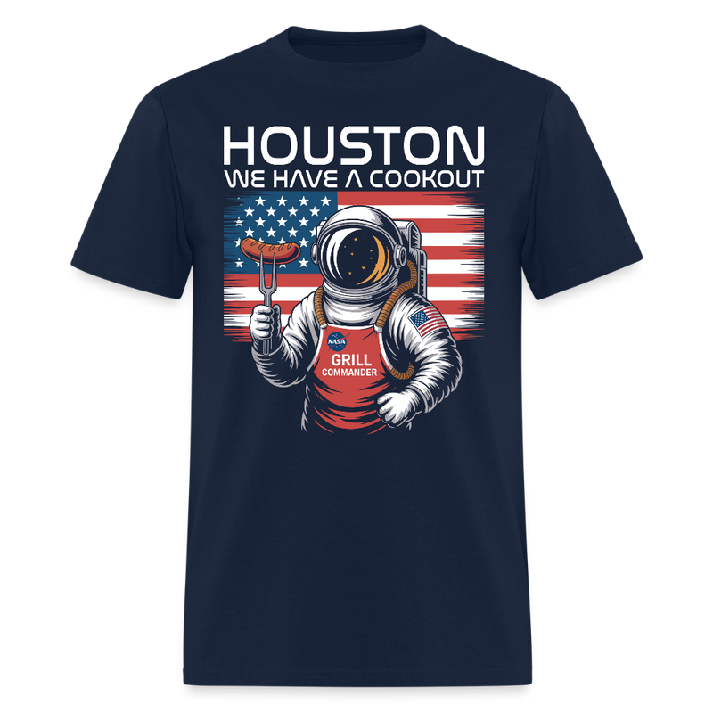 Houston We Have A Cookout T Shirt - navy