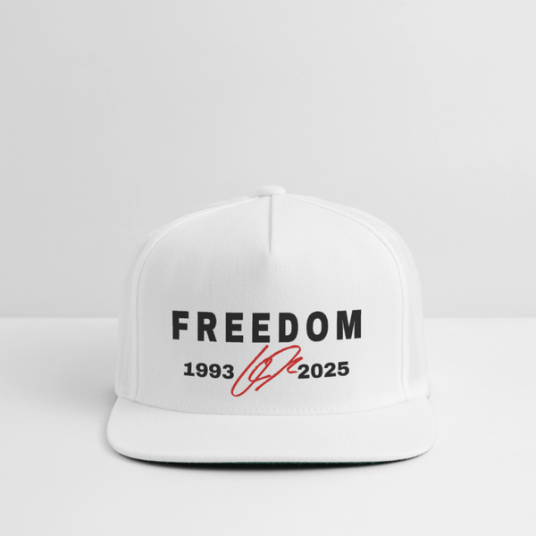 Freedom Charlie Kirk 1993-2025 Snapback Hat - white