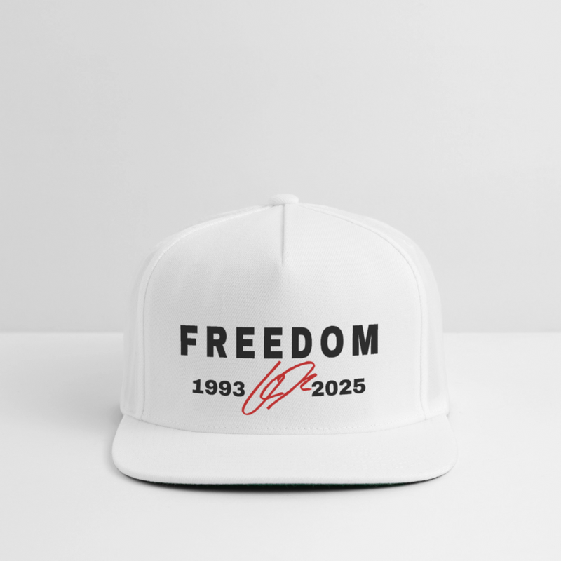 Freedom Charlie Kirk 1993-2025 Snapback Hat - white