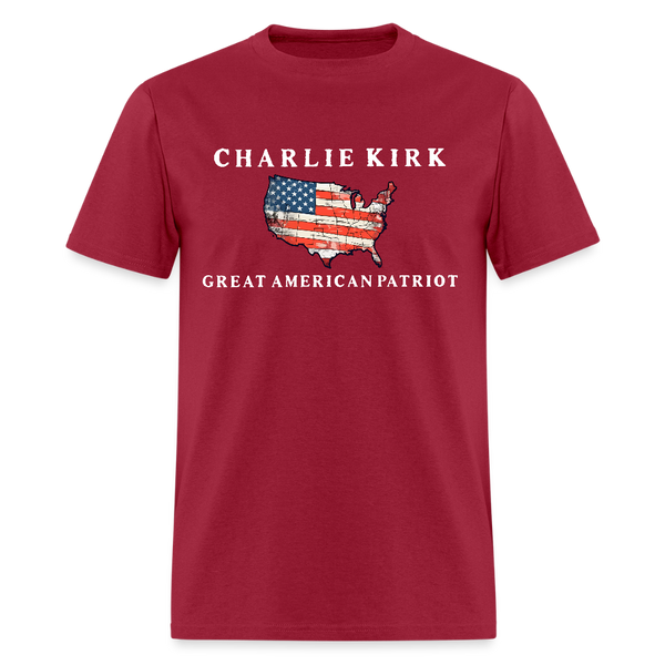 Charlie Kirk Great American Patriot T Shirt - dark red