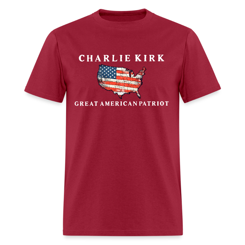Charlie Kirk Great American Patriot T Shirt - dark red