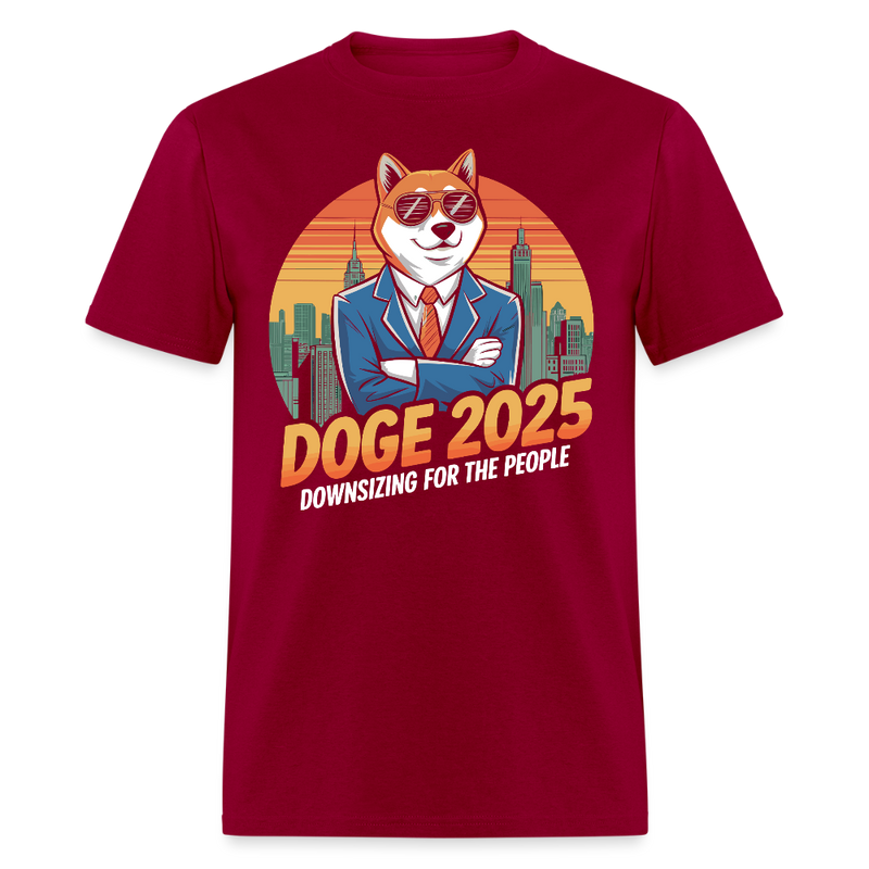 DOGE 2025 Downsizing for the People T Shirt - dark red