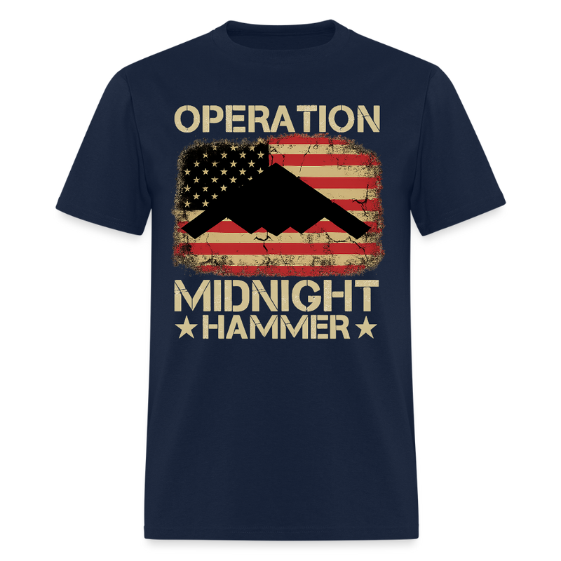 Operation Midnight Hammer Jet Front Print T Shirt - navy