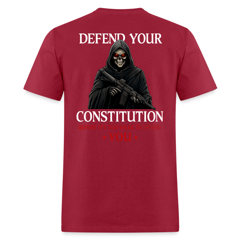 Defend Your Constitution T Shirt - dark red