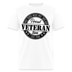 Proud Veteran Son T Shirt - white