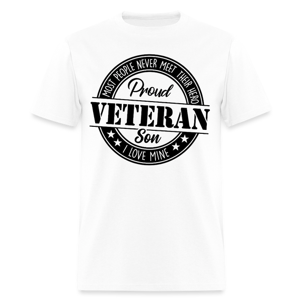 Proud Veteran Son T Shirt - white