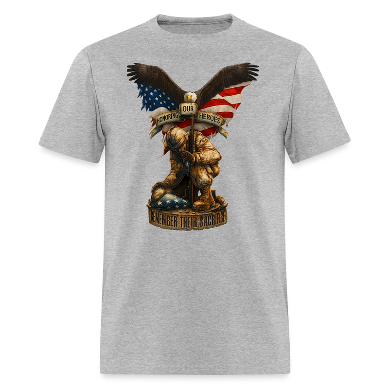 Honoring Our Heroes Veteran T Shirt - heather gray