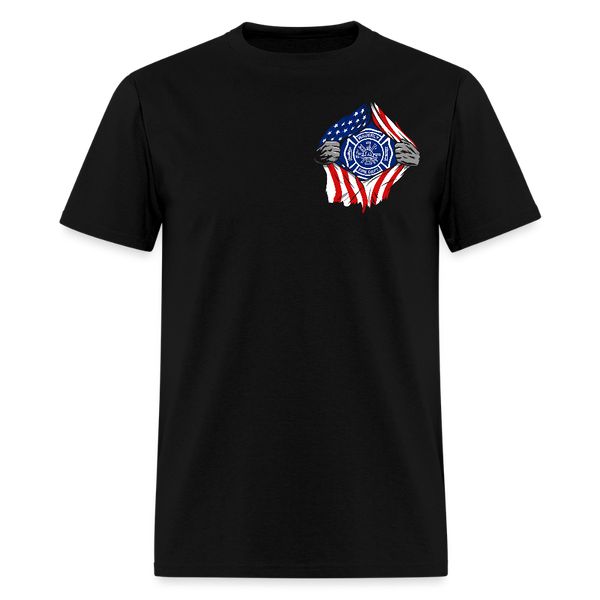 Firefighter Eagle Double Sided T Shirt - black