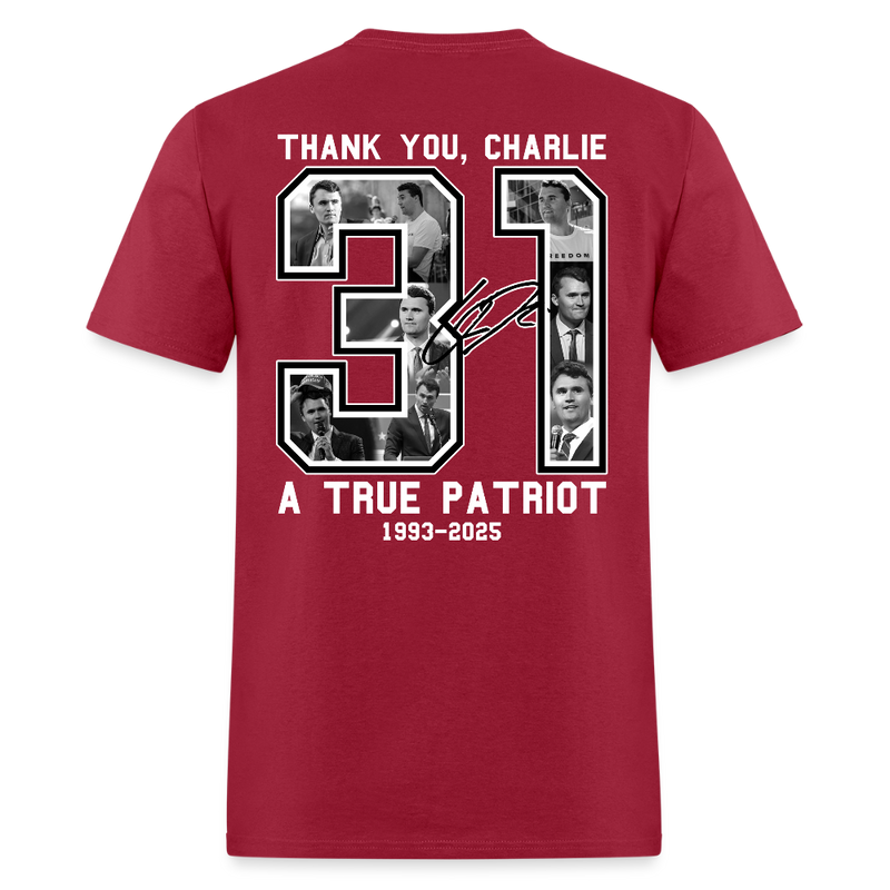 Freedom Thank You Charlie A True Patriot 31 T Shirt - 2 - dark red