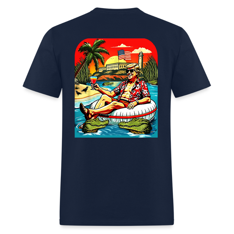 Alligator Alcatraz Trump Chilling T Shirt - navy