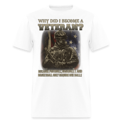 Why Did I Become a Veteran T Shirt - white